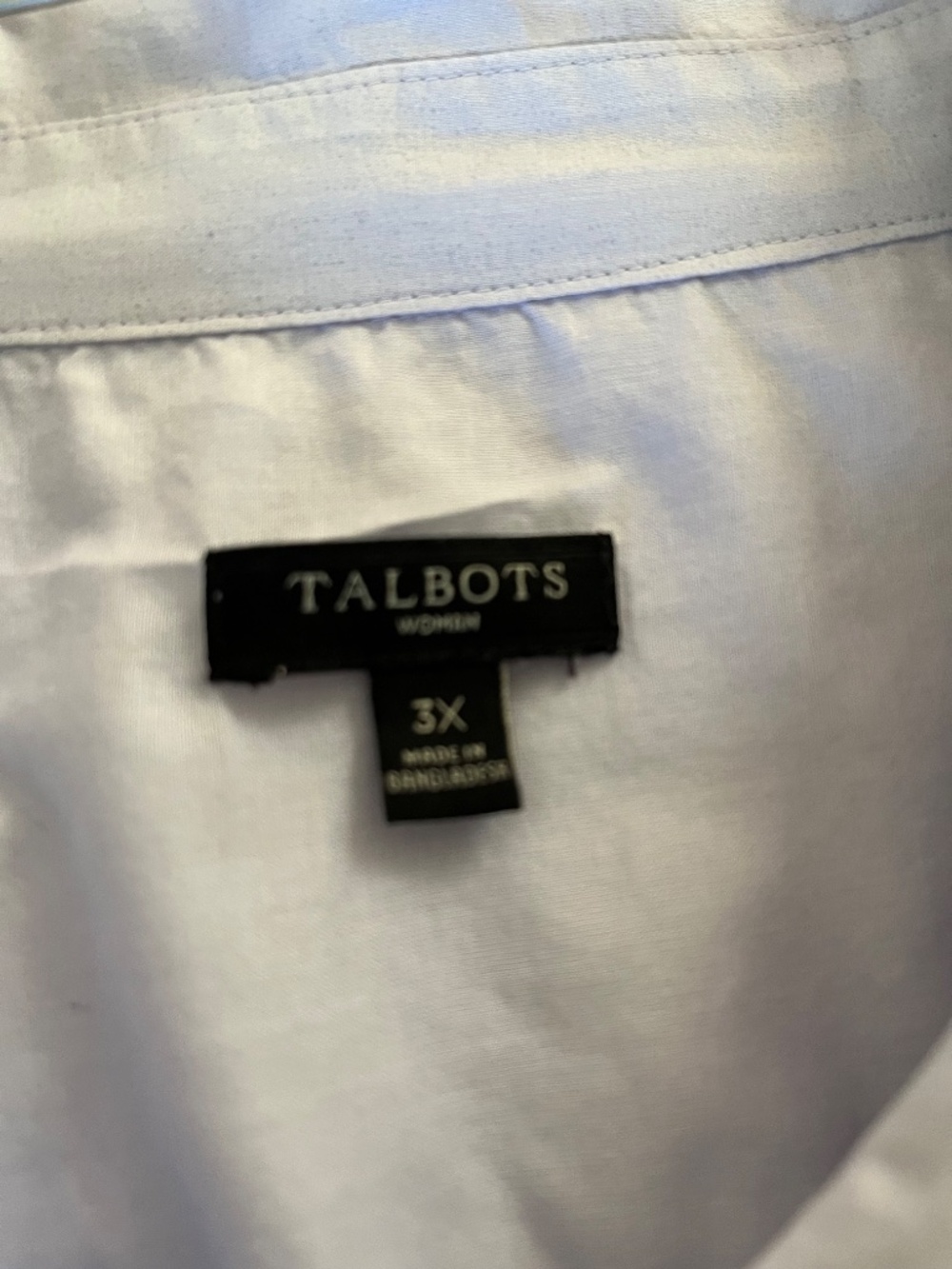 Talbots Woman 3X Blue Ombre Button Front Shirt 100% Cotton - Picture 6 of 7
